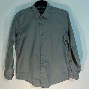 BANANA REPUBLIC Men’s stretch classic button down long sleeve gray shirt Size XL